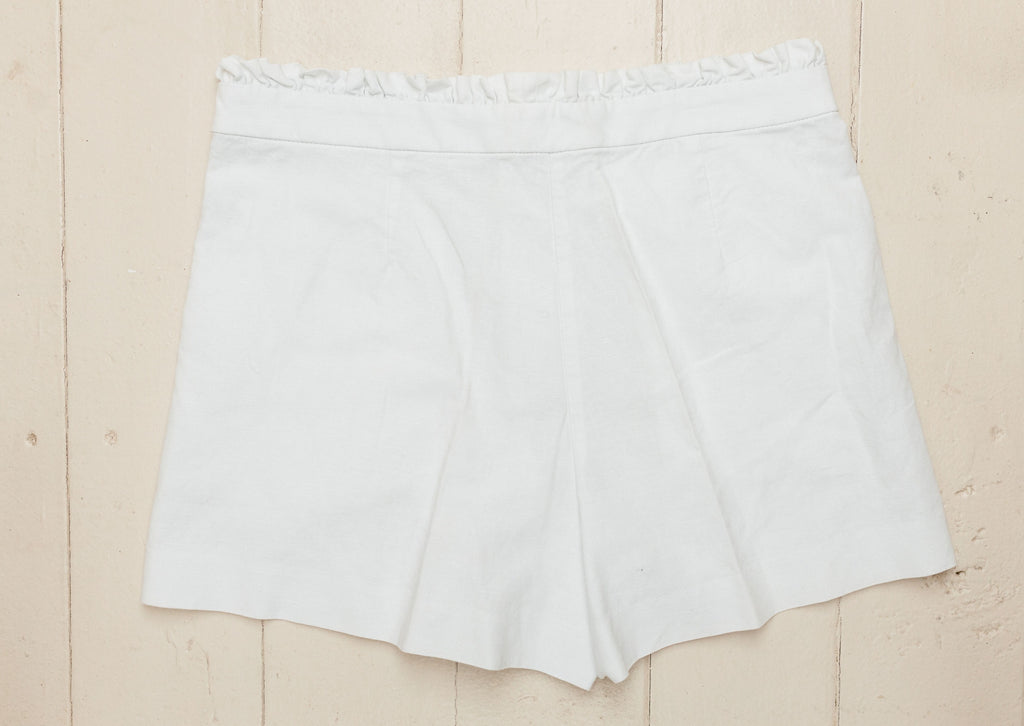 Flying Bees Shorts. Hand-Embroidered by Guatemalan Artisans. White Shorts. Fair Wages for All.  Fair Trade Fashion. Ethically-Made