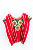 Boxy Red Striped with Flowers